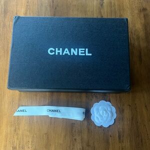 Authentic. Chanel Empty Shoe Box Including Ribbon and Chanel Camellia Flower